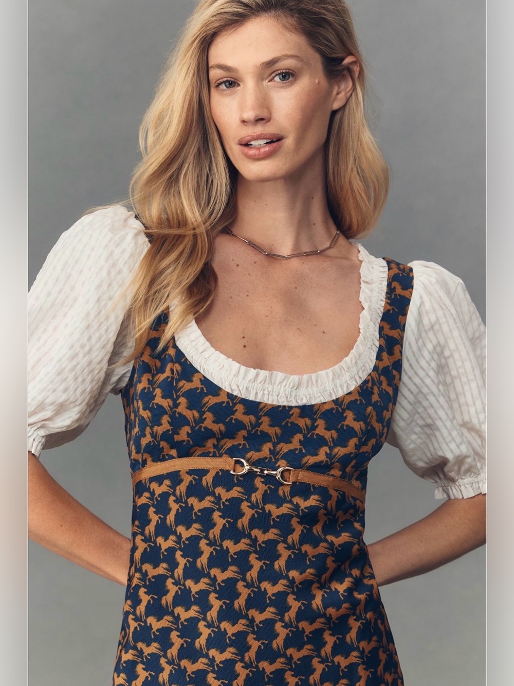 NWT Anthropologie Maeve Puff-Sleeve Twofer Mini Dress size Medium